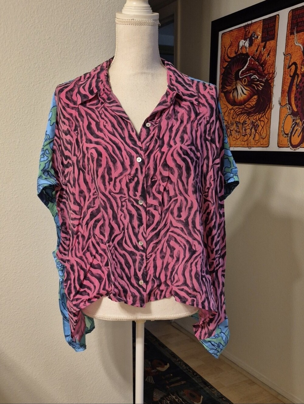 Marais Studio Carina Pink Zebra Vegan Blouse
